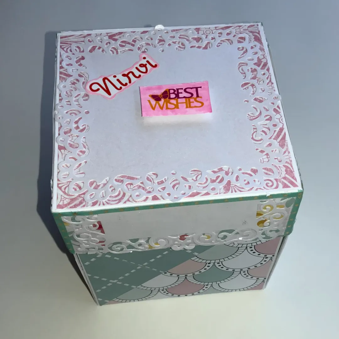 handmade new born card with intricate cuts, layers and embellishments