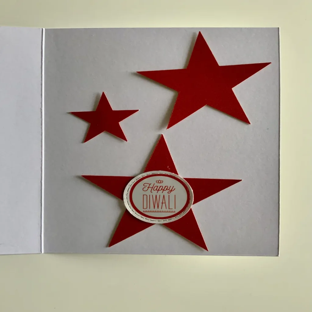 handmade diwali card with embossed and customised elements for corporate gifting