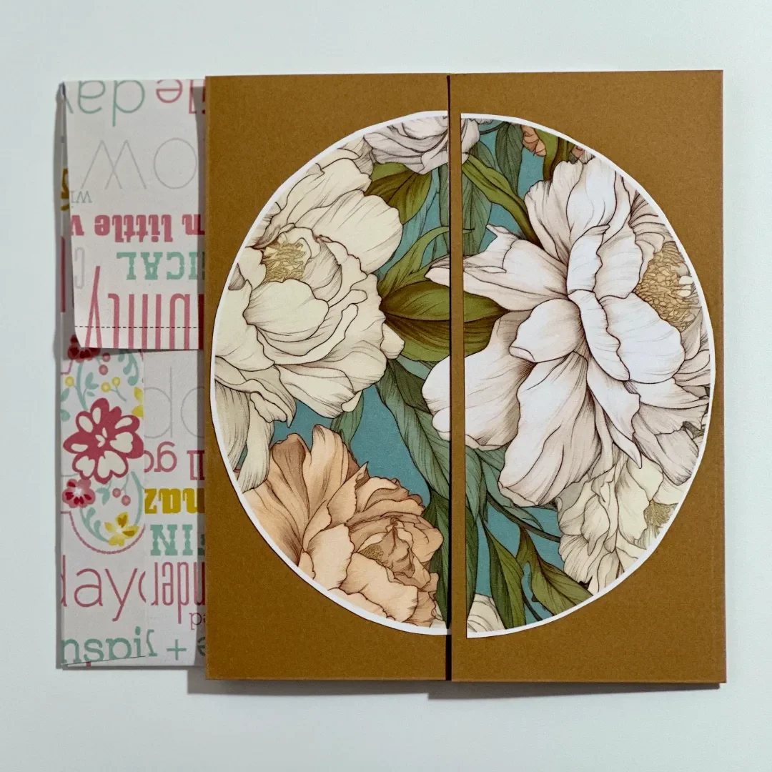 handmade motivational card with circular flap and square inside message