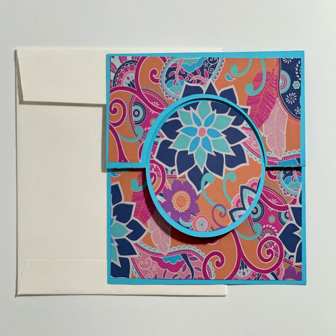 handmade bi-fold flip card with beautiful designs friendship card