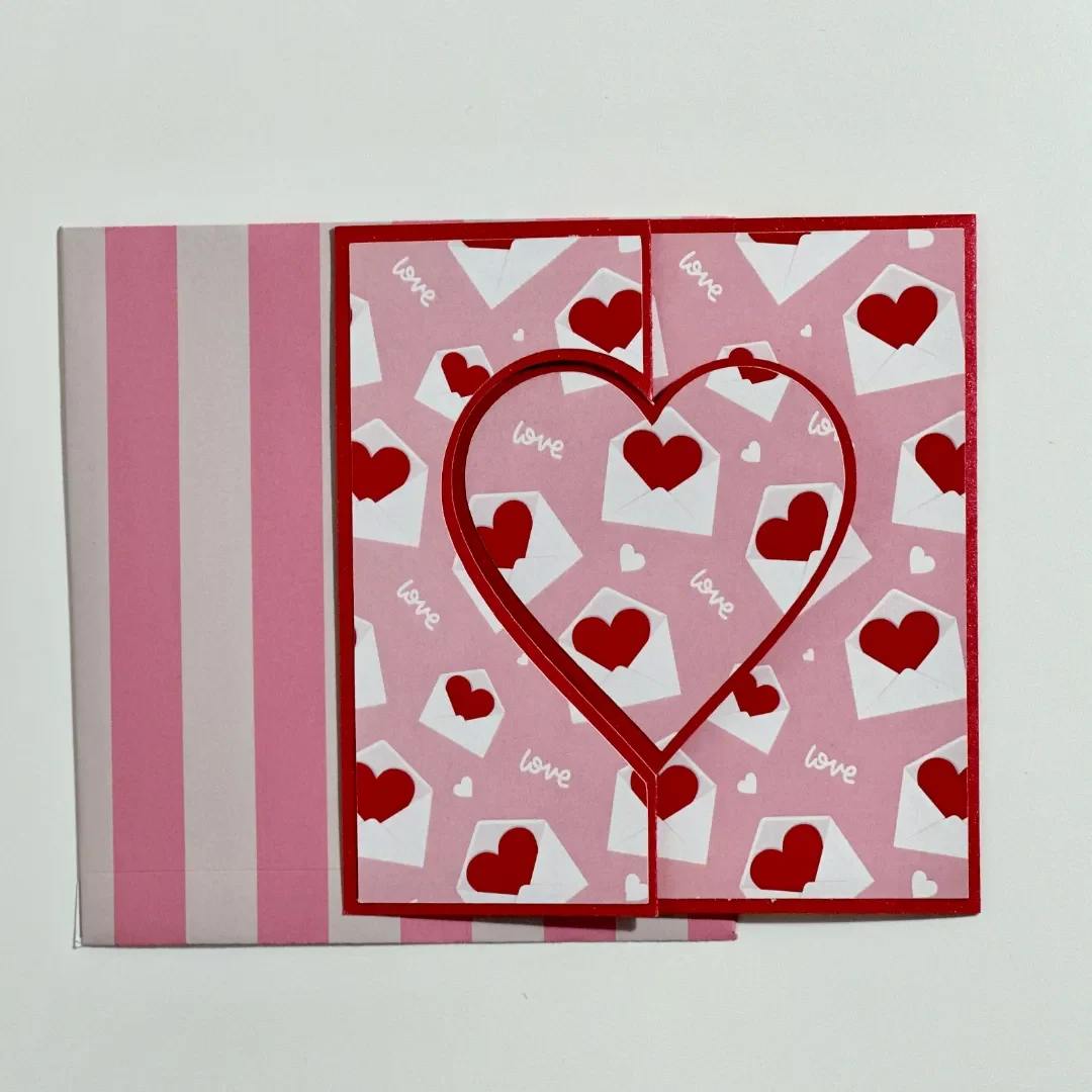 handmade tri-fold card with beautiful designs