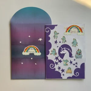 handmade birthday unicorn card with 3d popup