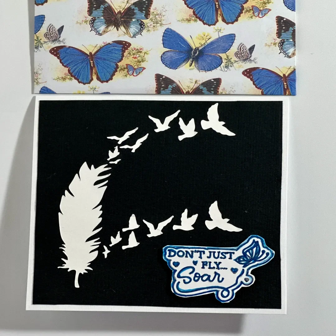 Motivational card with intricate cuts, assembly and aesthetics
