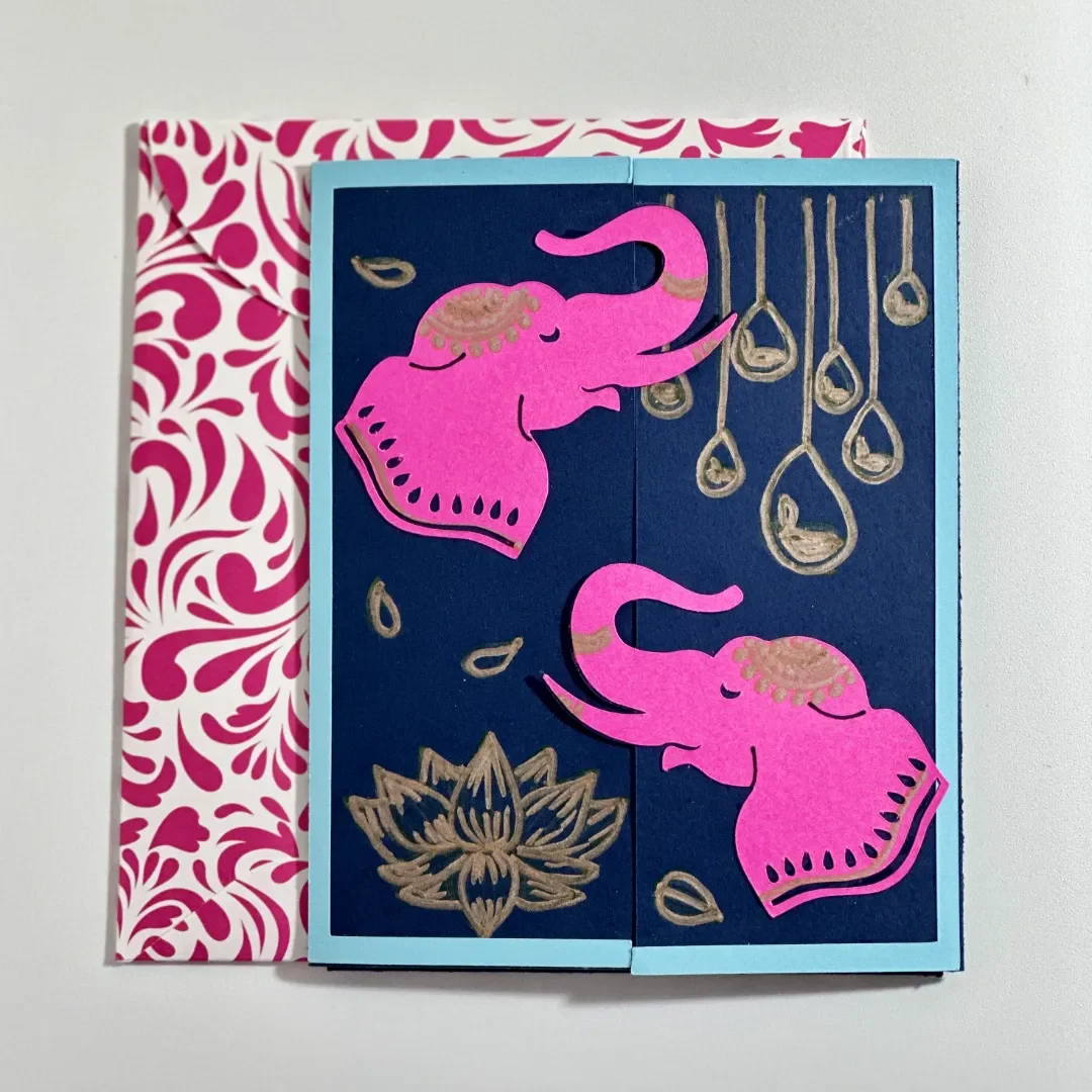 ring in festive mood of diwali with intricately cut and assembled elephant gate fold
